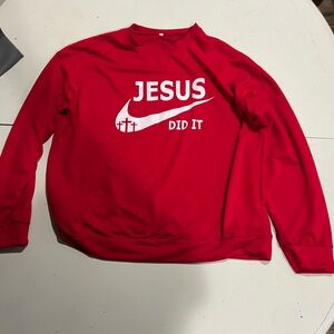 Red 'Jesus Did It' Sweatshirt
